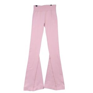 Copper Key Girls Pink Ribbed Waist Flare Leggings Pants Kids Size S M